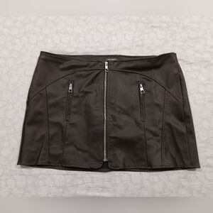 Wild Fable Dark Brown PU Leather Skirt XL